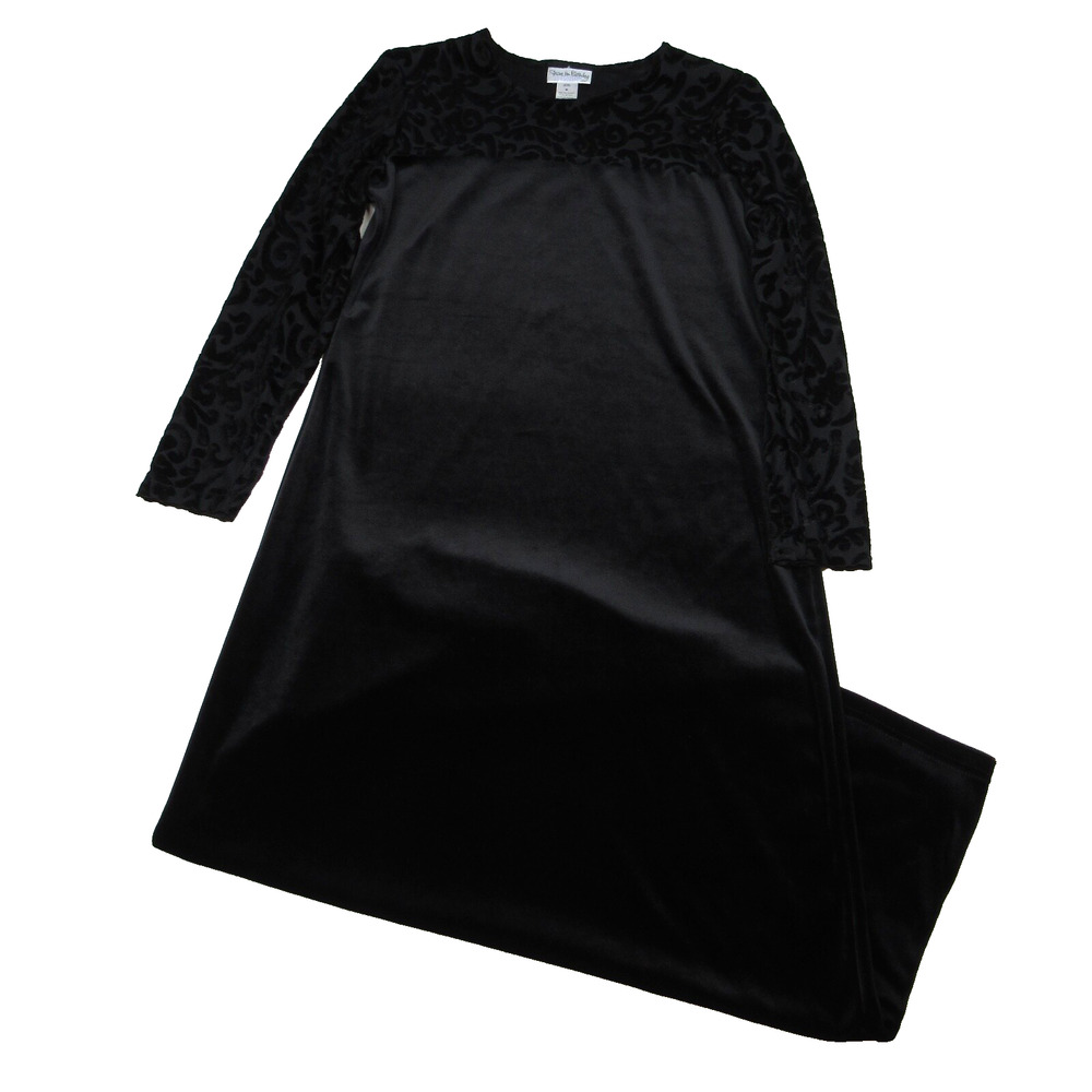DIANE VON FURSTENBERG THE COLOR AUTHORITY Vintage Dress Size Medium Black Velvet
